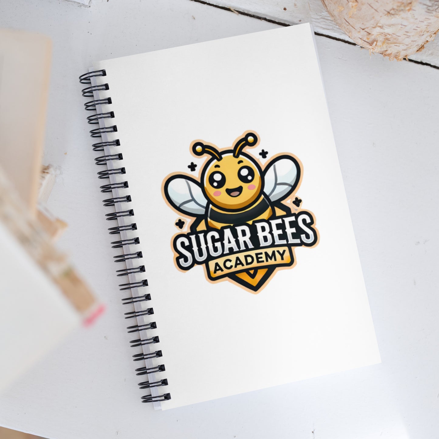 Open Sugar Bee Spiral Notebook showcasing 140 dotted pages
