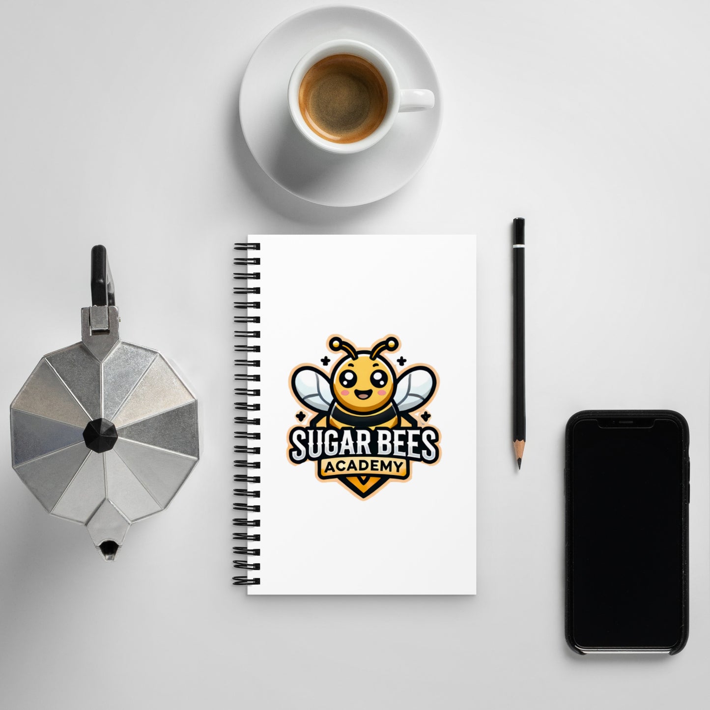 Child using Sugar Bee Spiral Notebook for creative writing and drawing