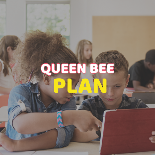 Children engaging with interactive digital library from Sugar Bees Academy’s Queen Bee Plan.
